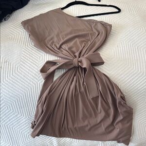 Susana Monaco Brown One Shoulder Cut Out Sundress
